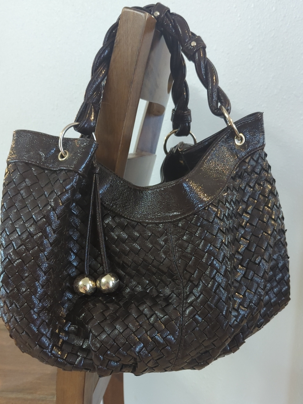 Loeffler Randall For Target Hobo Woven Leather Shoulder Bag - Dark Brown